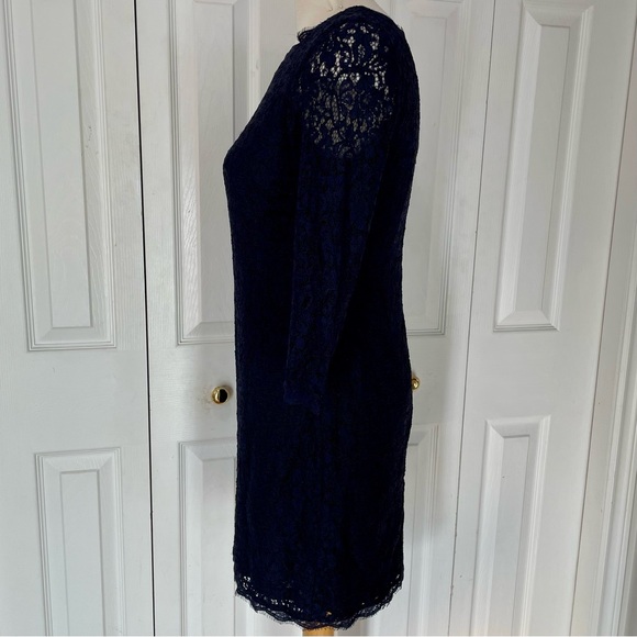 Adrianna Papell Midnight Blue Lace Dress - Picture 5 of 7